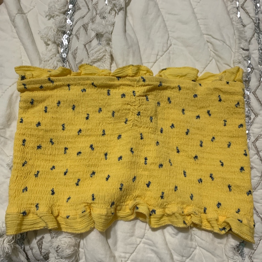 Pacsun floral yellow crop top